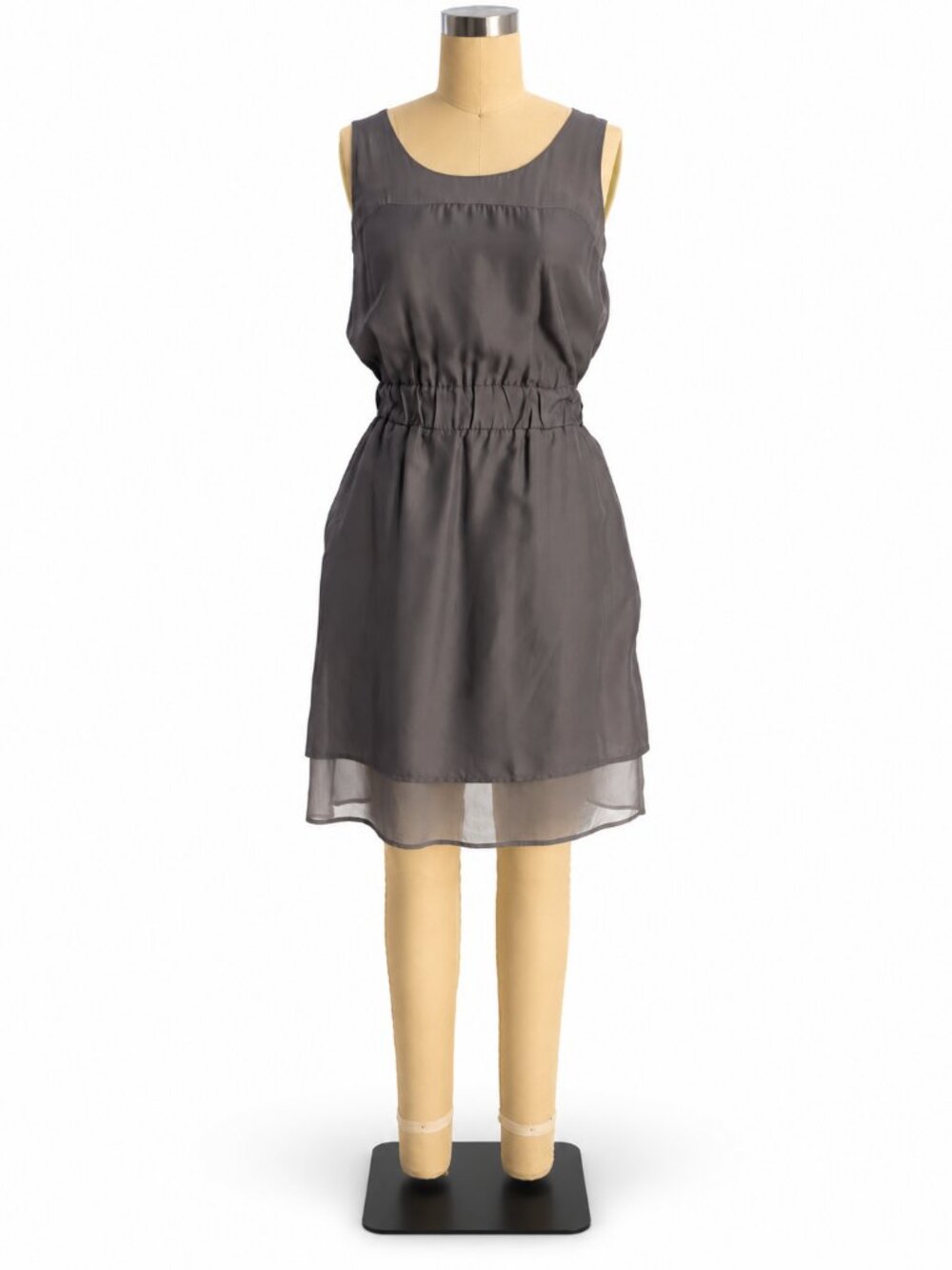 Banana Republic Charcoal Sleeveless Gathered Dress - 2 / S